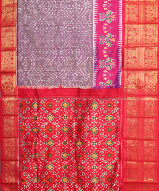 African violet color handloom kanchi silk saree