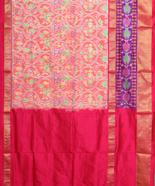 Multi-shade handloom rajkot silk saree