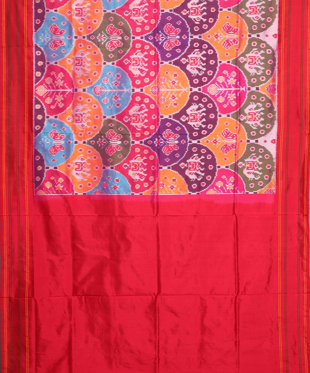 Multi-color handloom rajkot silk saree