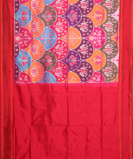 Multi-color handloom rajkot silk saree