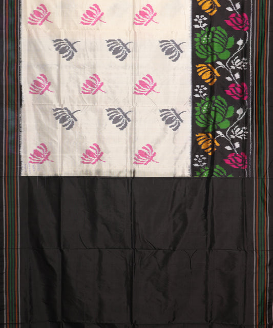 Cream color handloom rajkot silk saree