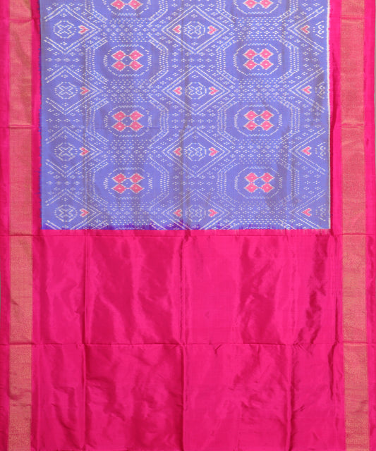 Floral violet color handloom rajkot silk saree