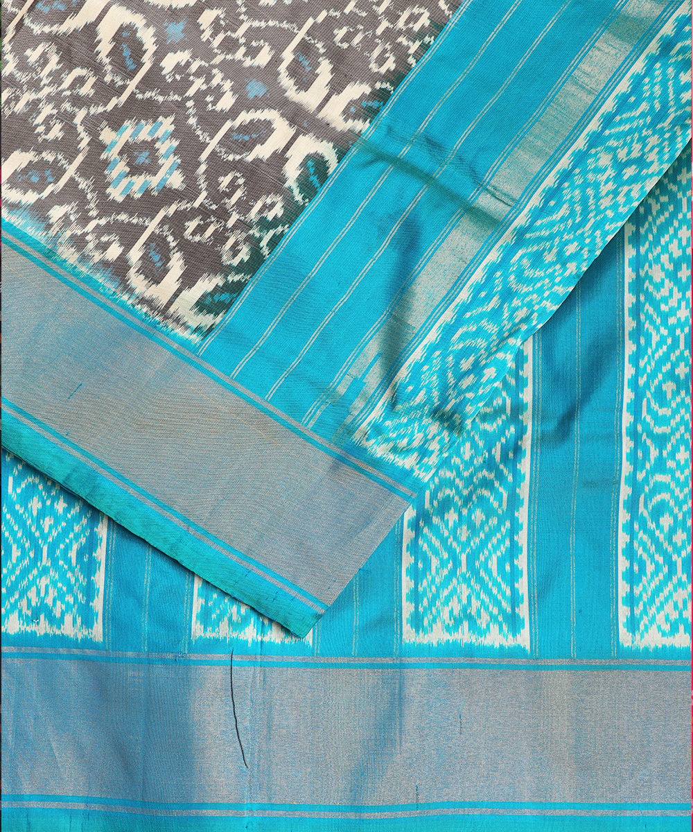 Stone gray shade handloom rajkot silk saree