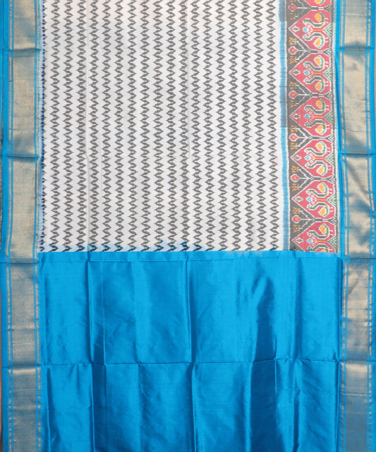 Cream color handloom rajkot silk saree