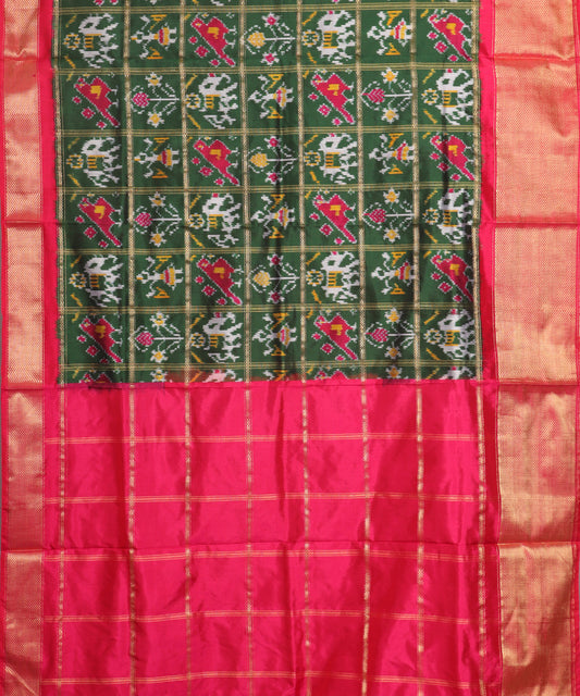 Sacramento green color handloom rajkot silk saree