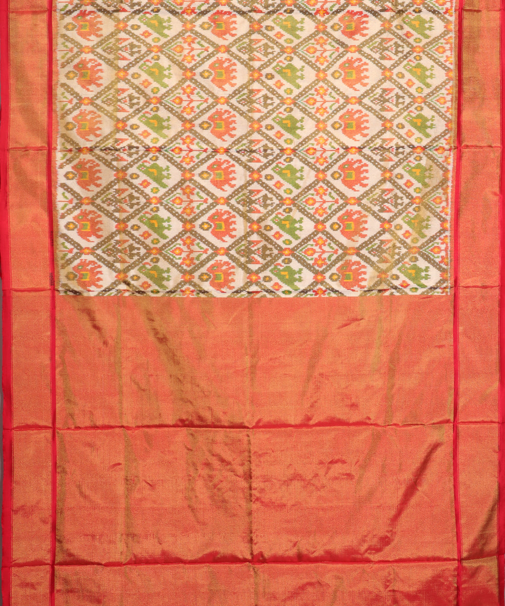 Multi-shade handloom rajkot silk saree