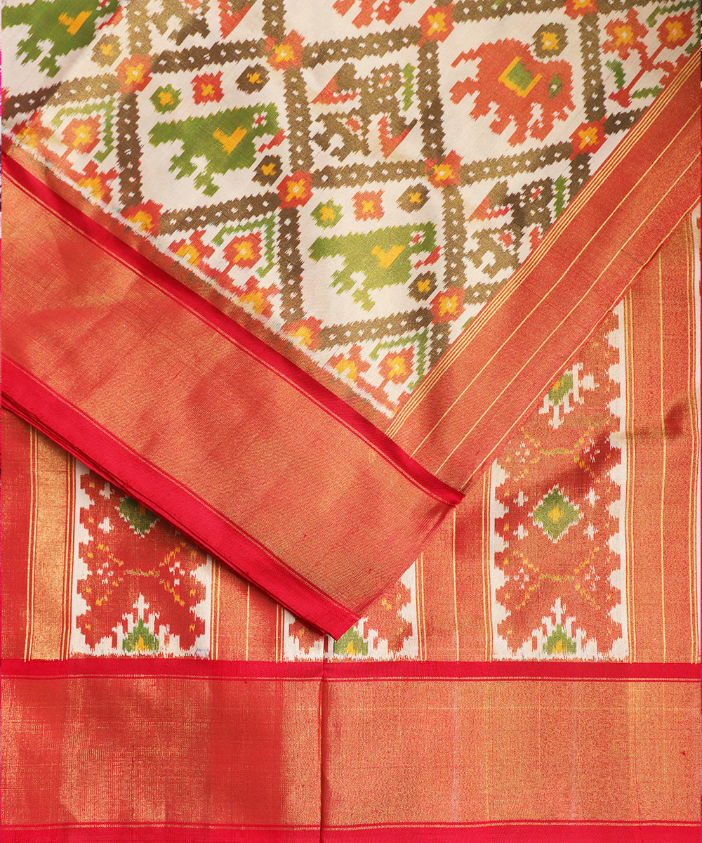 Multi-shade handloom rajkot silk saree