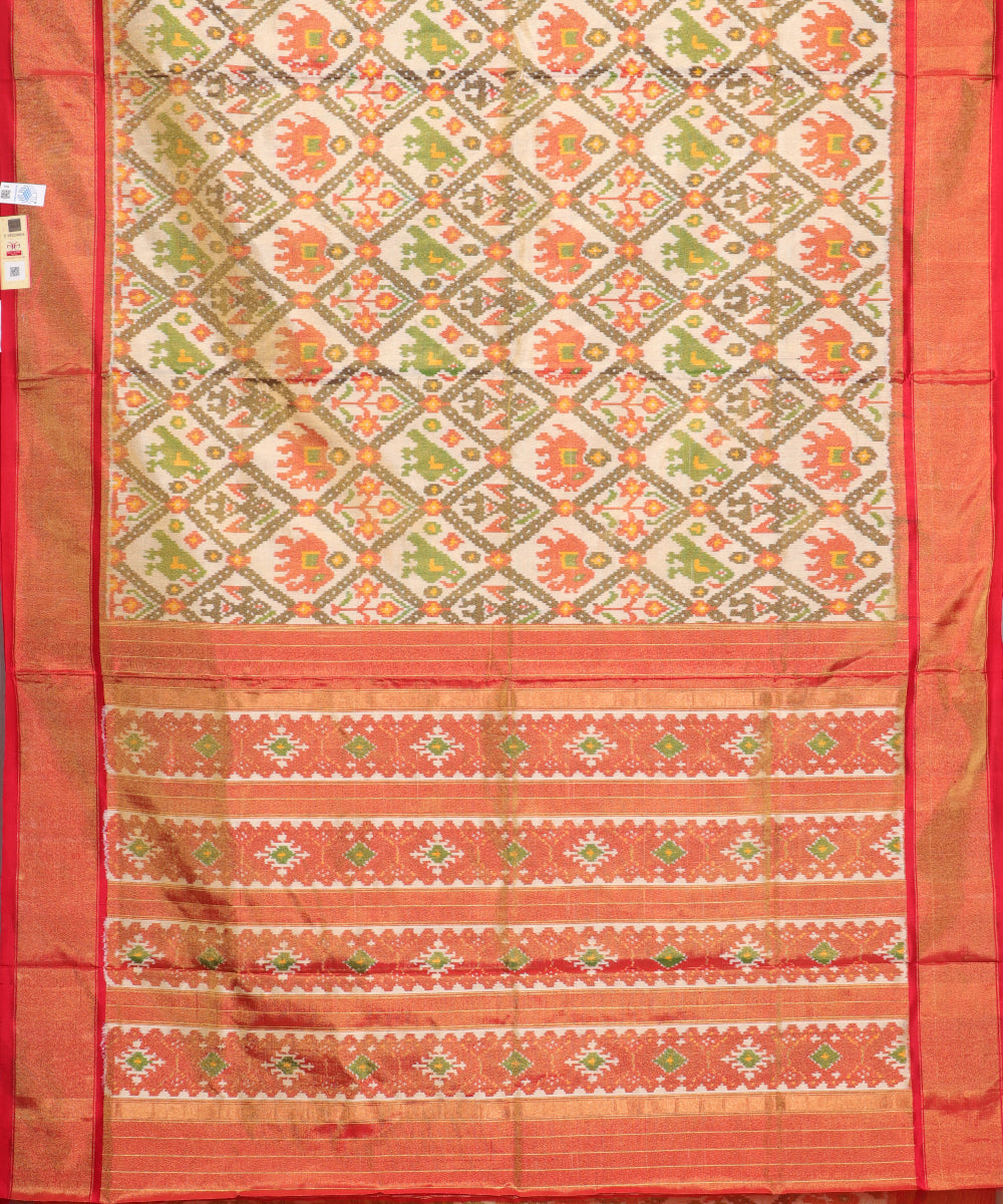 Multi-shade handloom rajkot silk saree