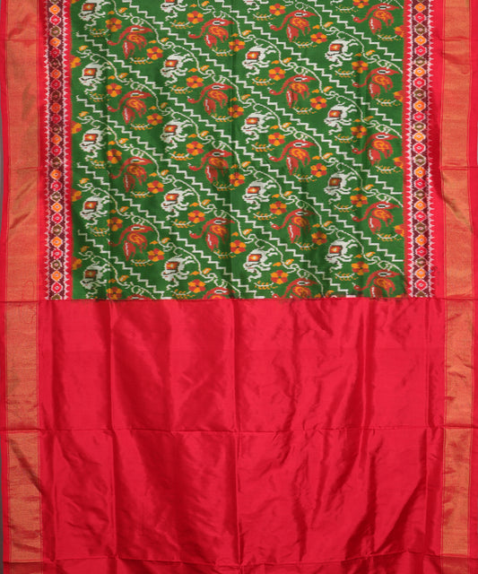 Forest green color handloom rajkot silk saree