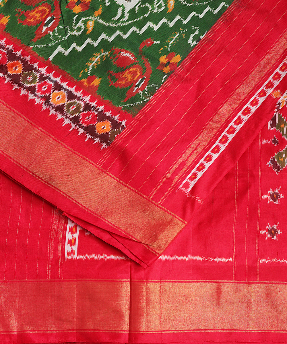Forest green color handloom rajkot silk saree