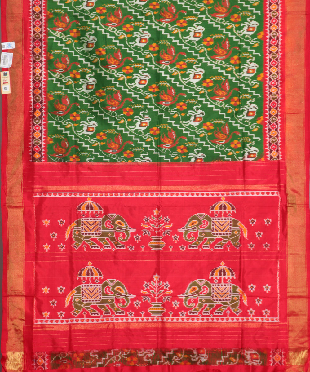 Forest green color handloom rajkot silk saree