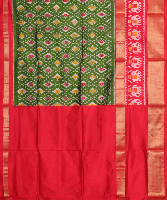 Forest green color handloom rajkot silk saree