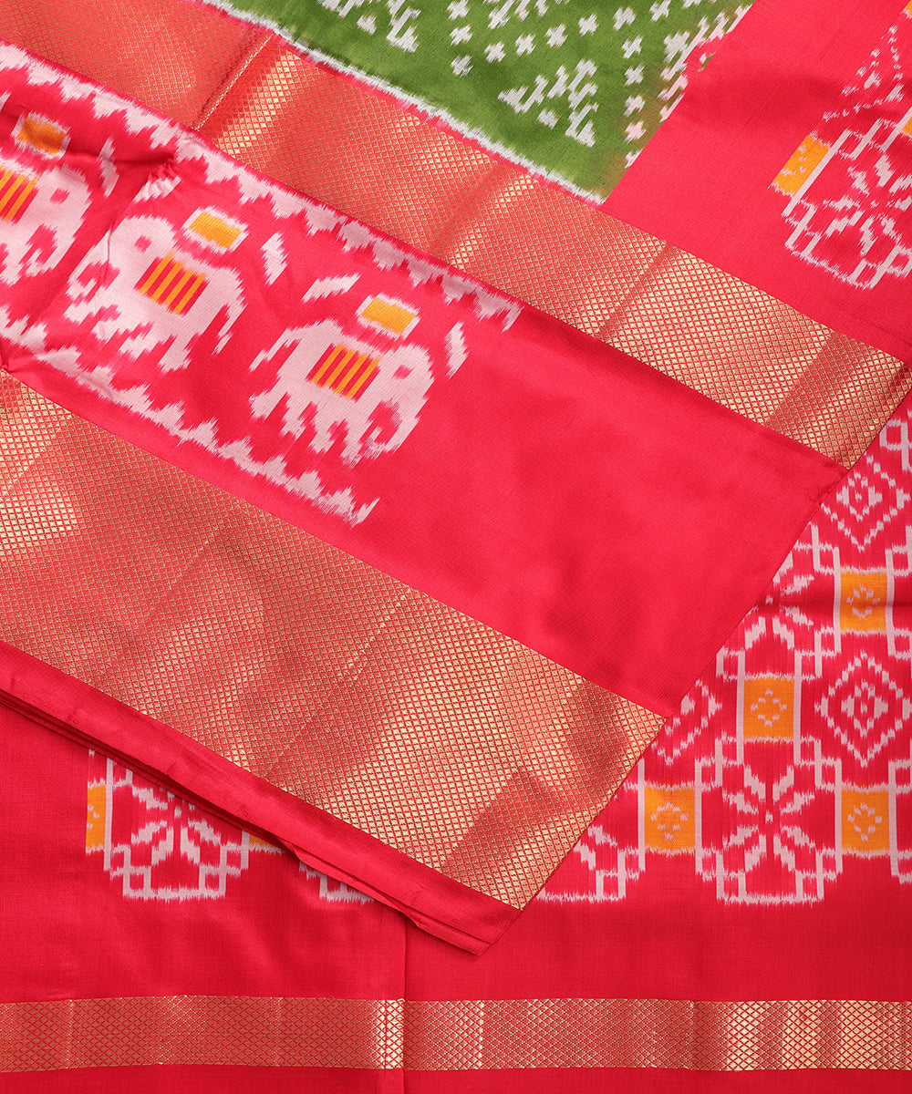 Forest green color handloom rajkot silk saree