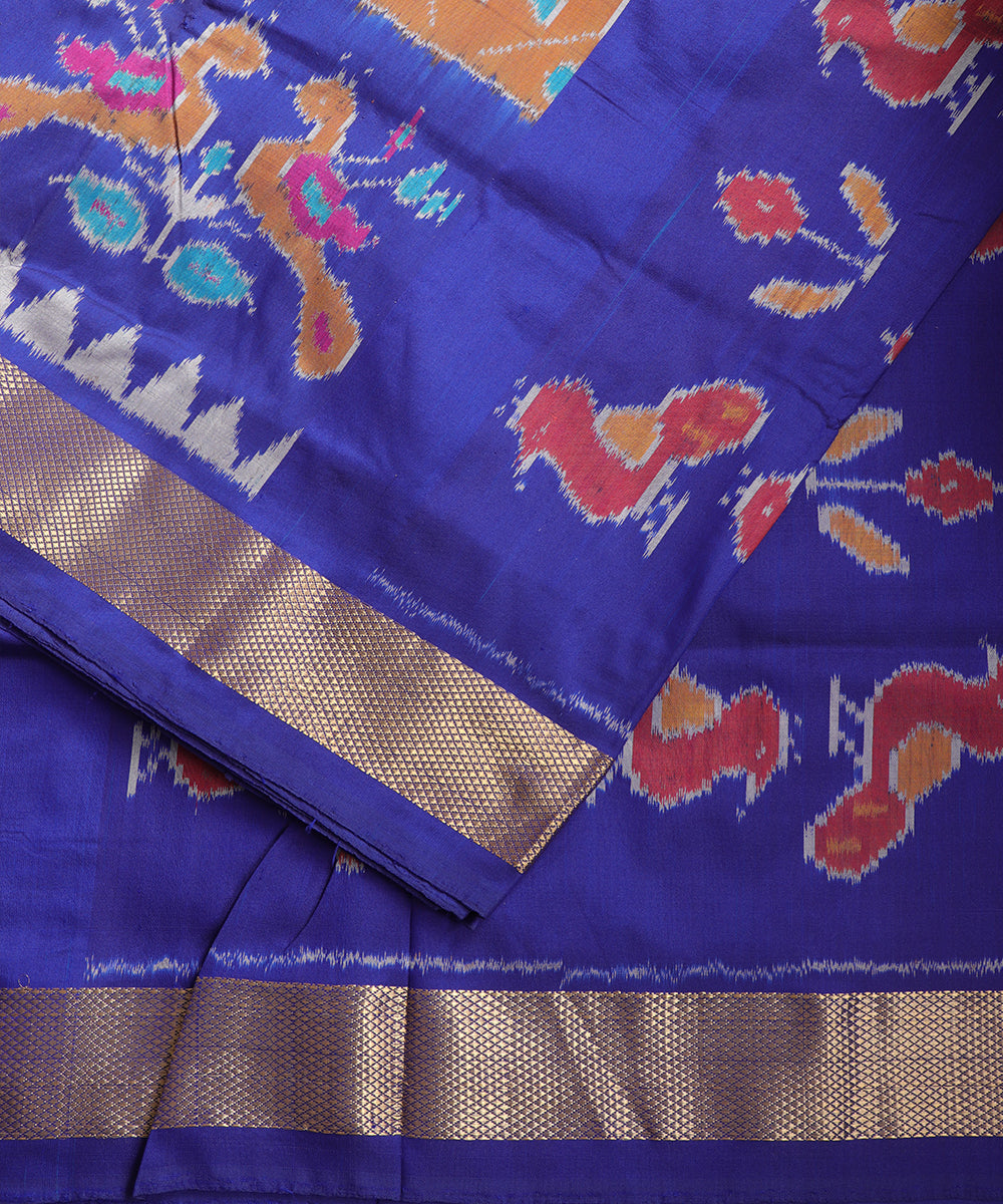 Goldenrod orange color handloom rajkot silk saree