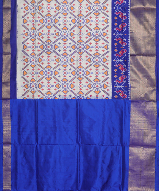 Cream color handloom rajkot silk saree