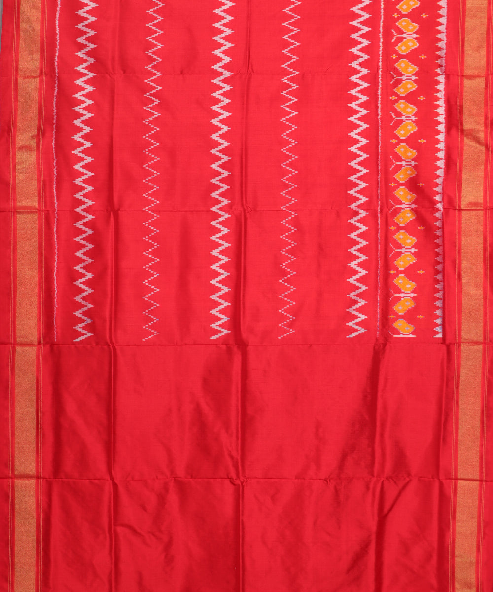 Red color handloom rajkot silk saree