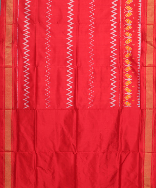 Red color handloom rajkot silk saree