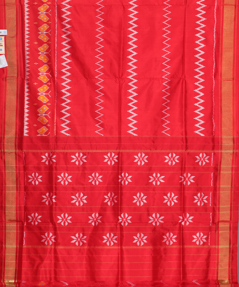 Red color handloom rajkot silk saree