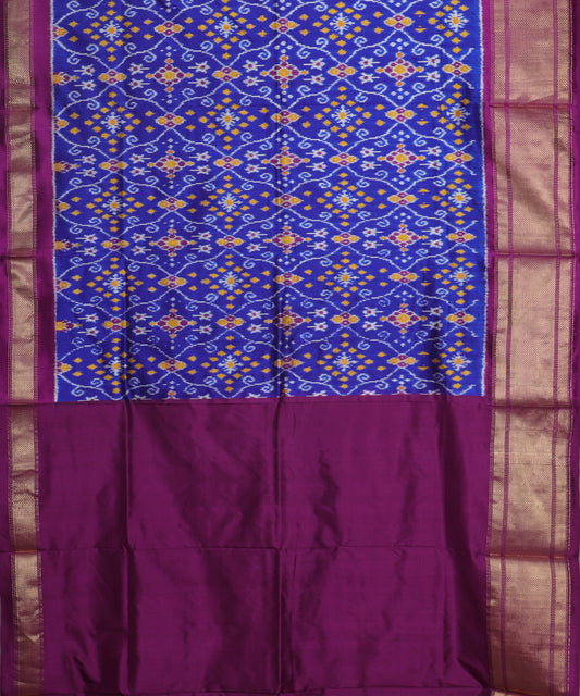 Navy blue color handloom rajkot silk saree