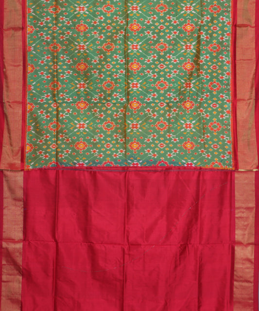 Forest green shade handloom rajkot silk saree
