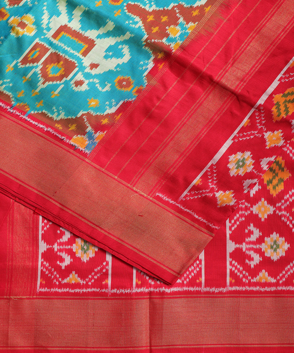 Multi-shade handloom rajkot silk saree