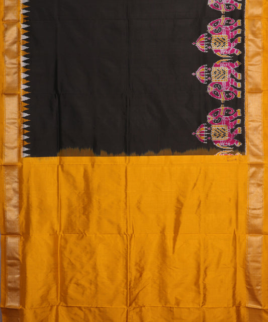 Black color handloom rajkot silk saree