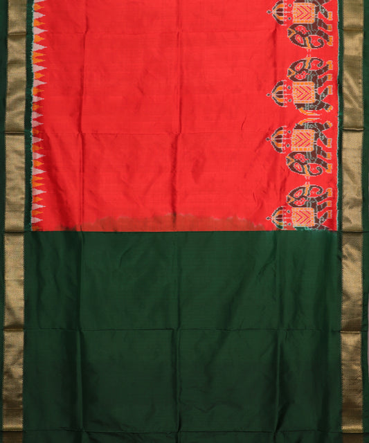 Red color handloom rajkot silk saree