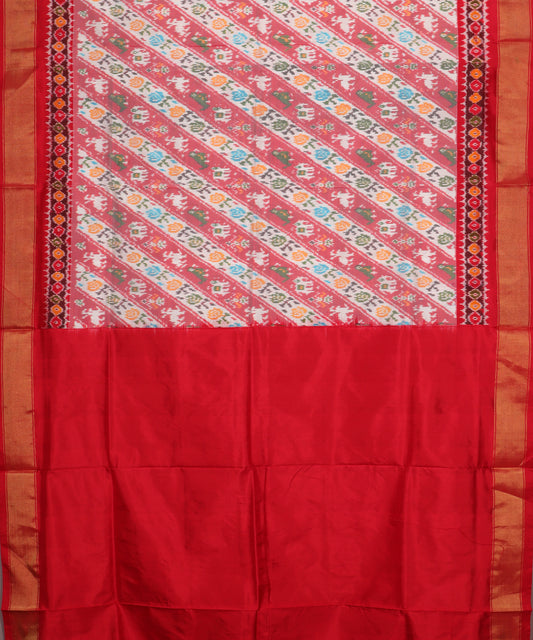 Multi-color handloom rajkot silk saree