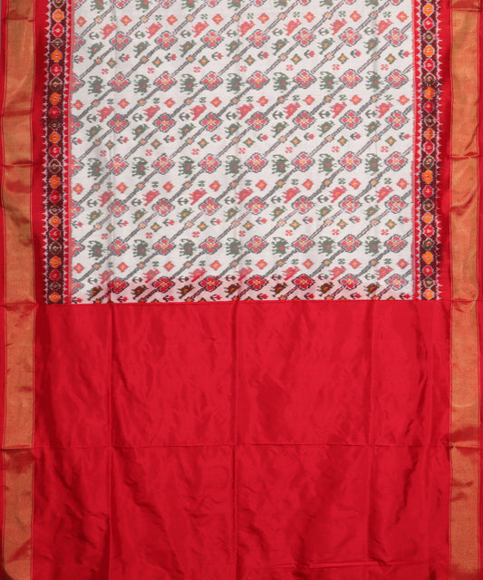 White color handloom rajkot silk saree