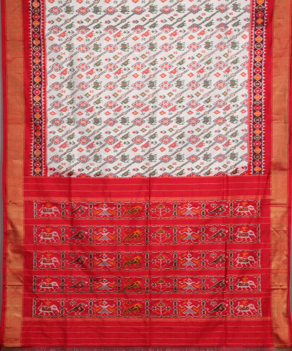 White color handloom rajkot silk saree