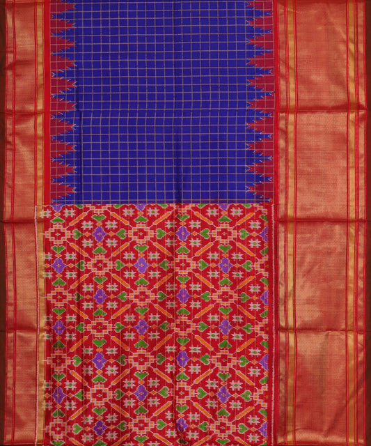 Navy blue color handloom rajkot silk saree