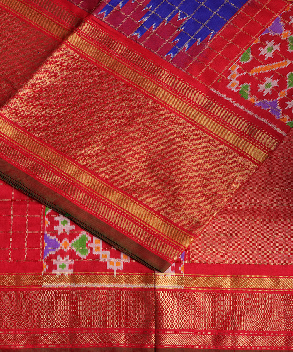 Navy blue color handloom rajkot silk saree