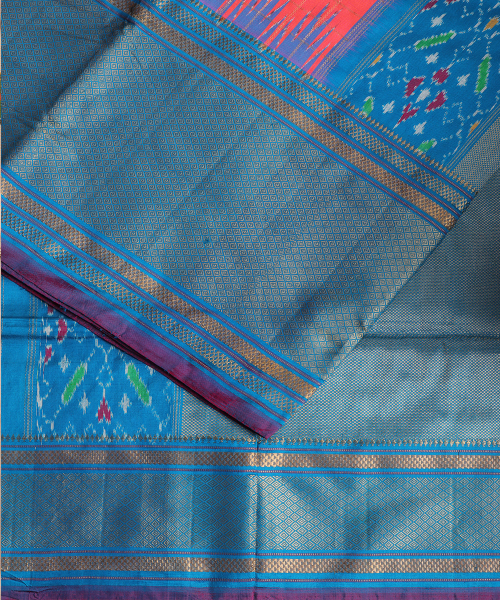 Multi-shade handloom rajkot silk saree