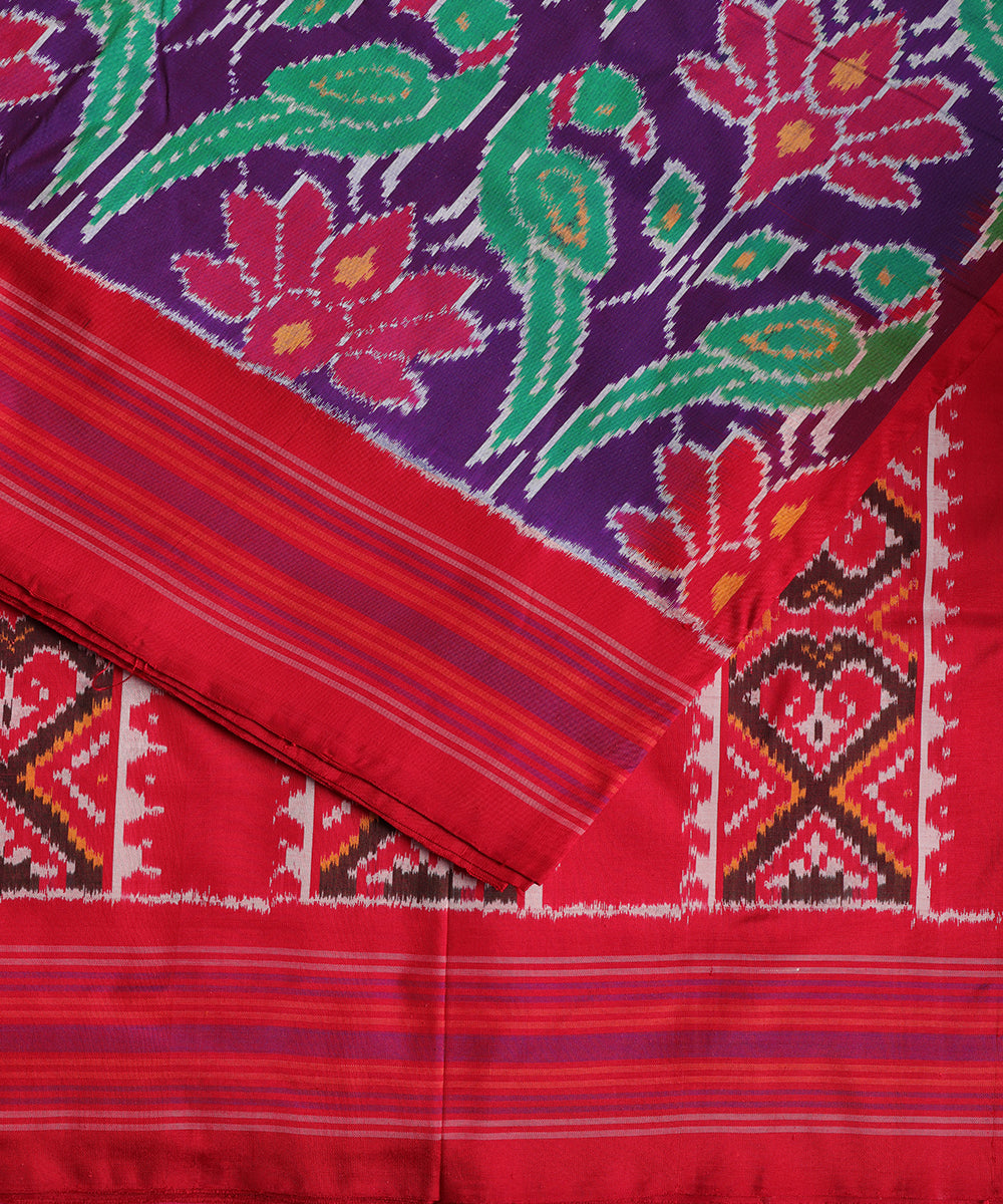 Eggplant color handloom rajkot silk saree