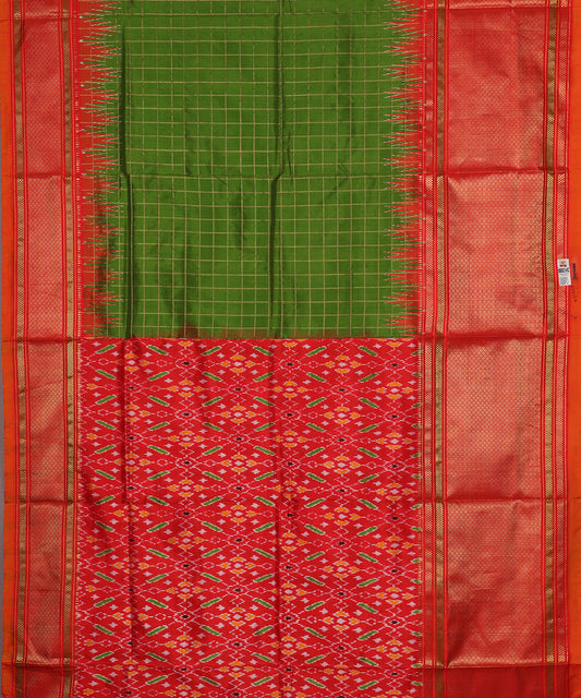 Forest green color handloom rajkot silk saree