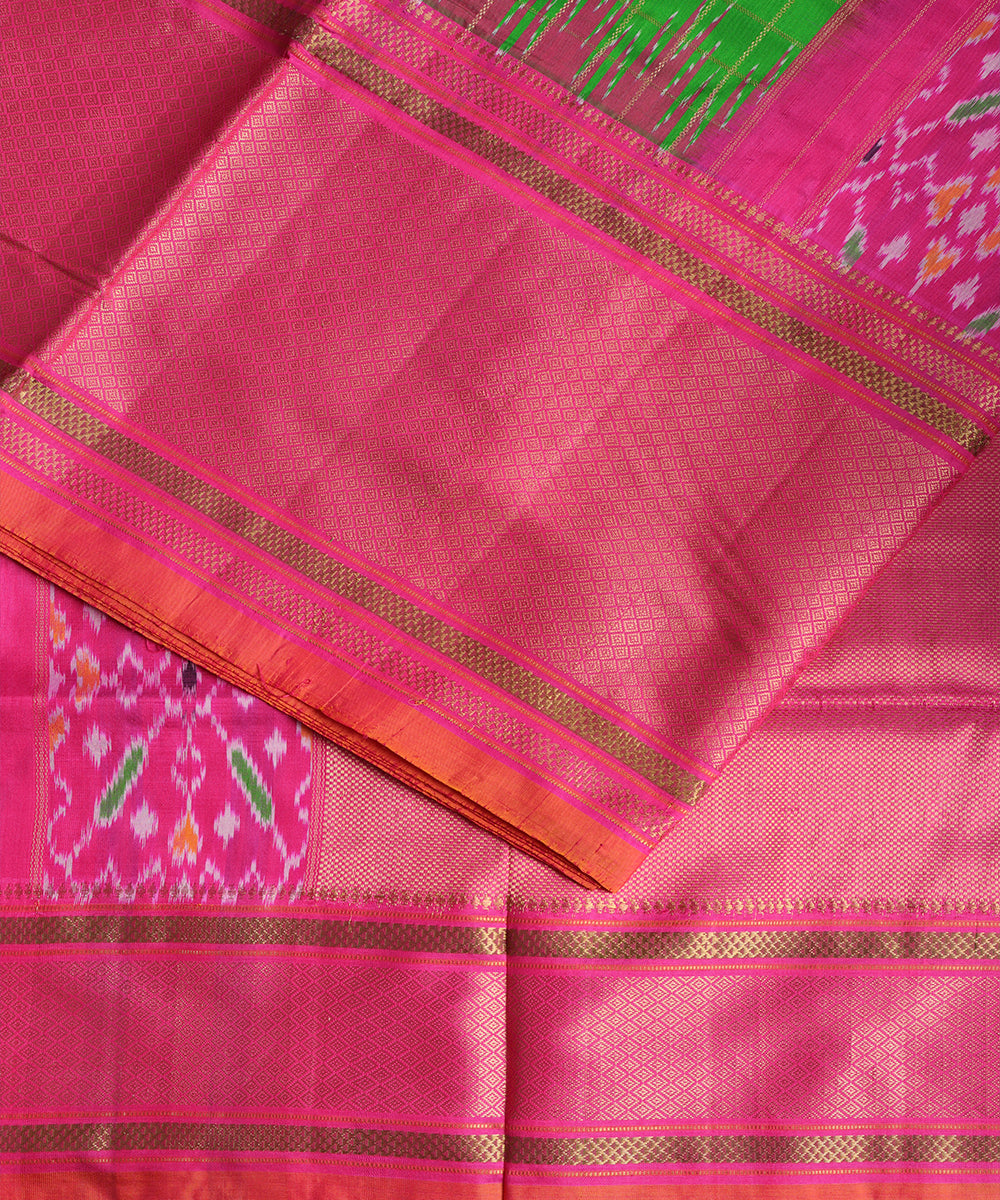 Green color handloom rajkot silk saree