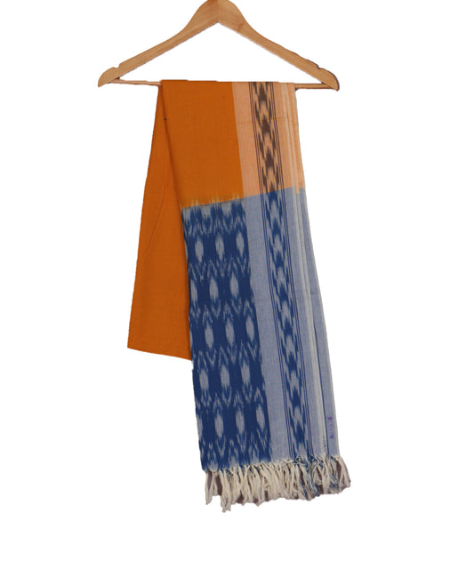Apricot orange color handloom cotton dupatta