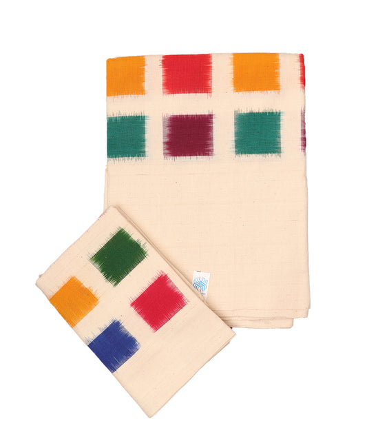 Handwoven ikat single cot bedsheet