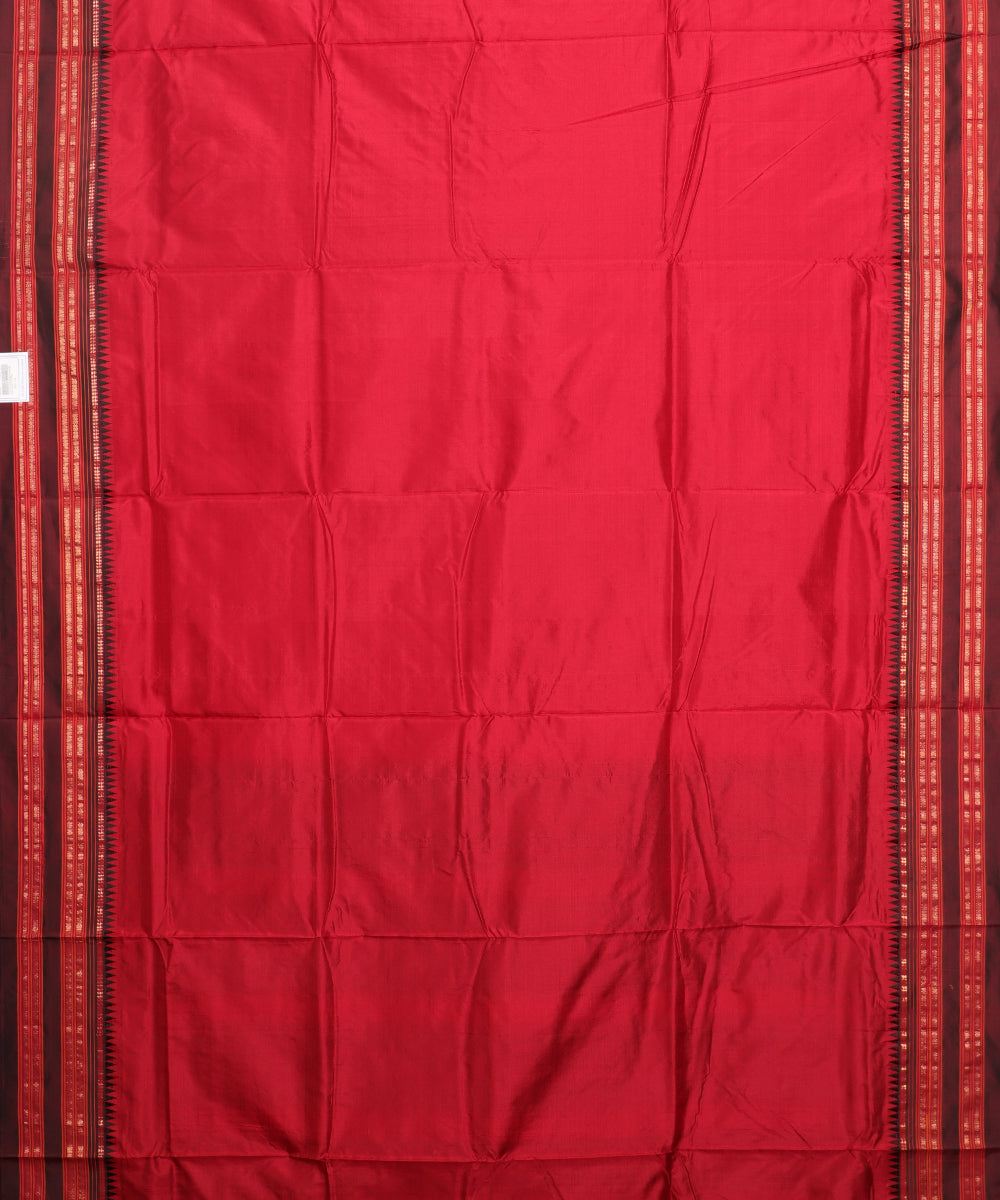 Red color handloom Narayanpet silk saree