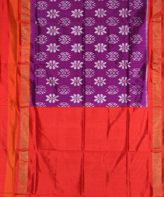 Byzantine violet color handloom silk saree