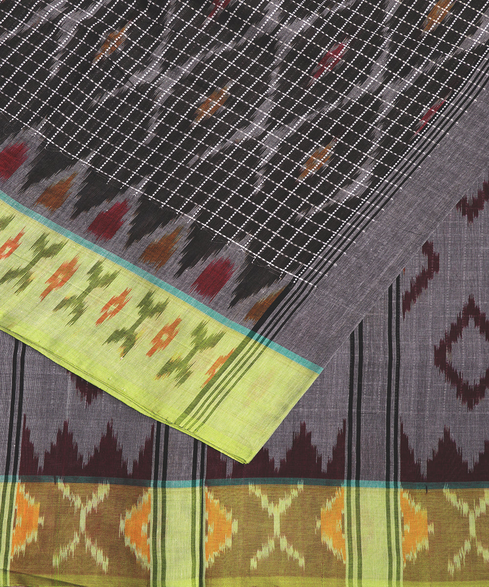 Black color pochampally mercerised muthyampet cotton saree