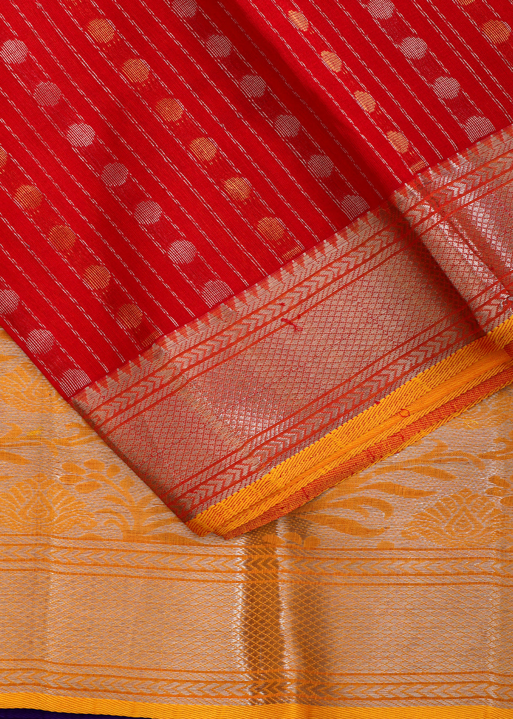 Imperial red color handloom chirala sico saree
