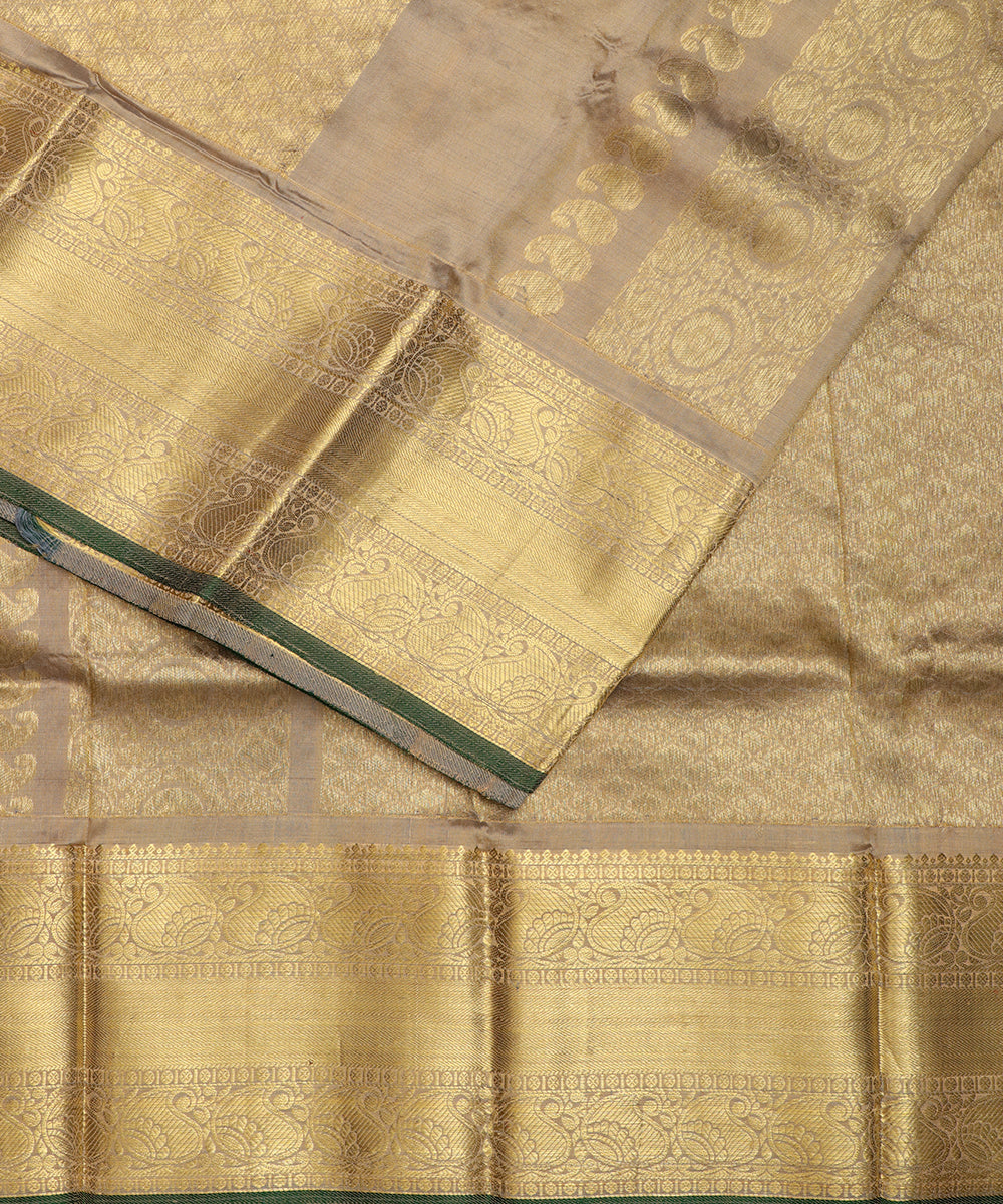 Ecru color handllom ramappa silk saree