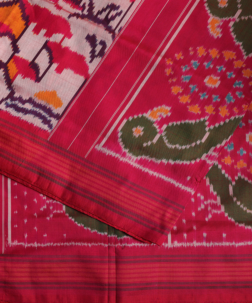 Multi-shade handloom rajkot silk saree
