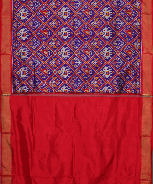 Dark blue color handloom rajkot silk saree