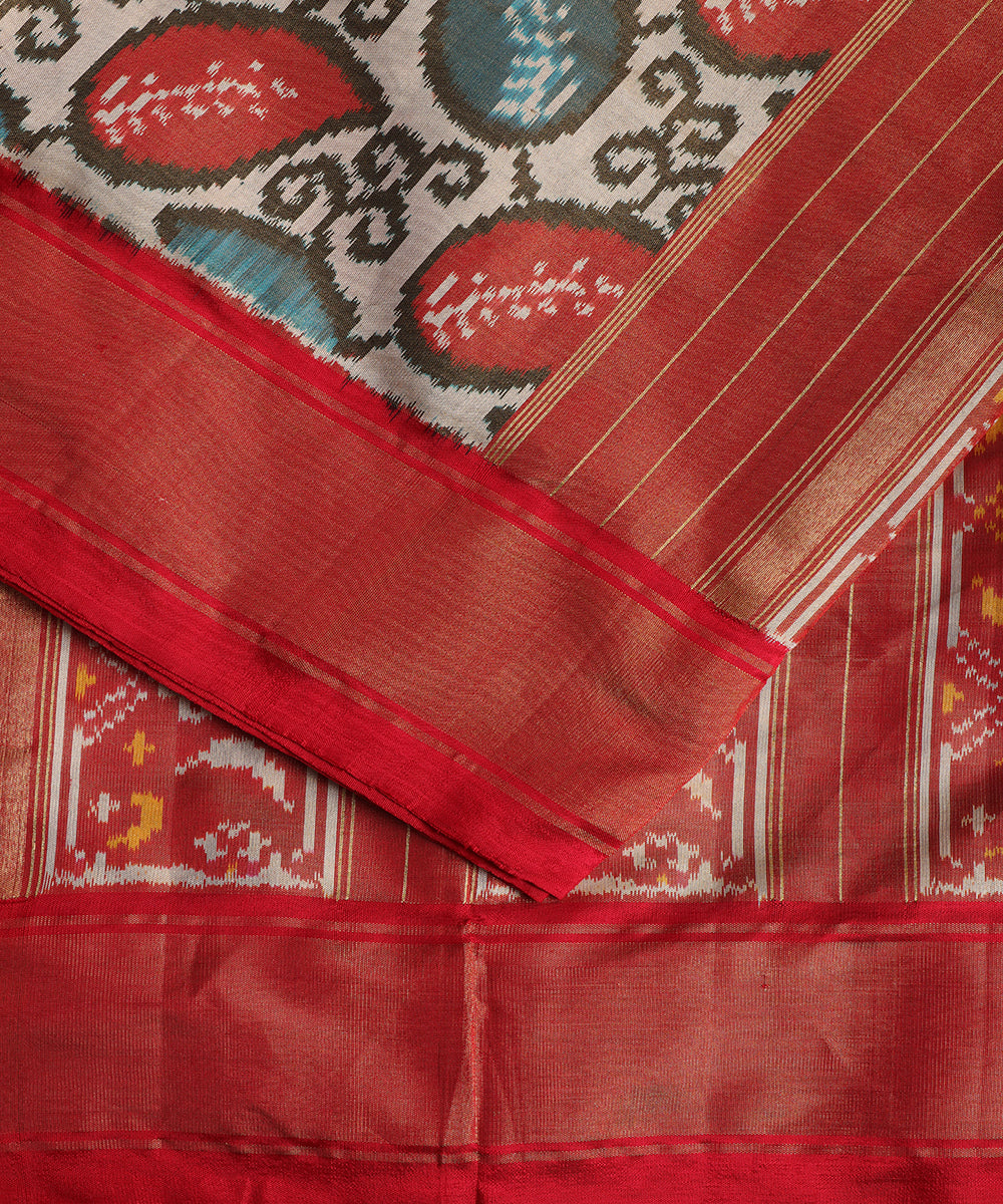 Peach shaded color handloom rajkot silk saree