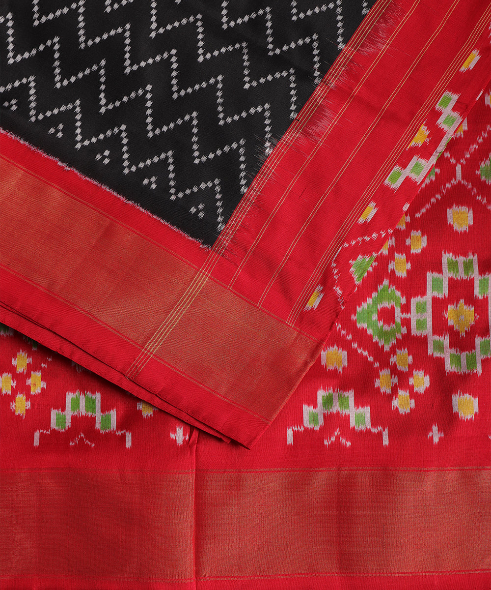 Black color handloom rajkot silk saree