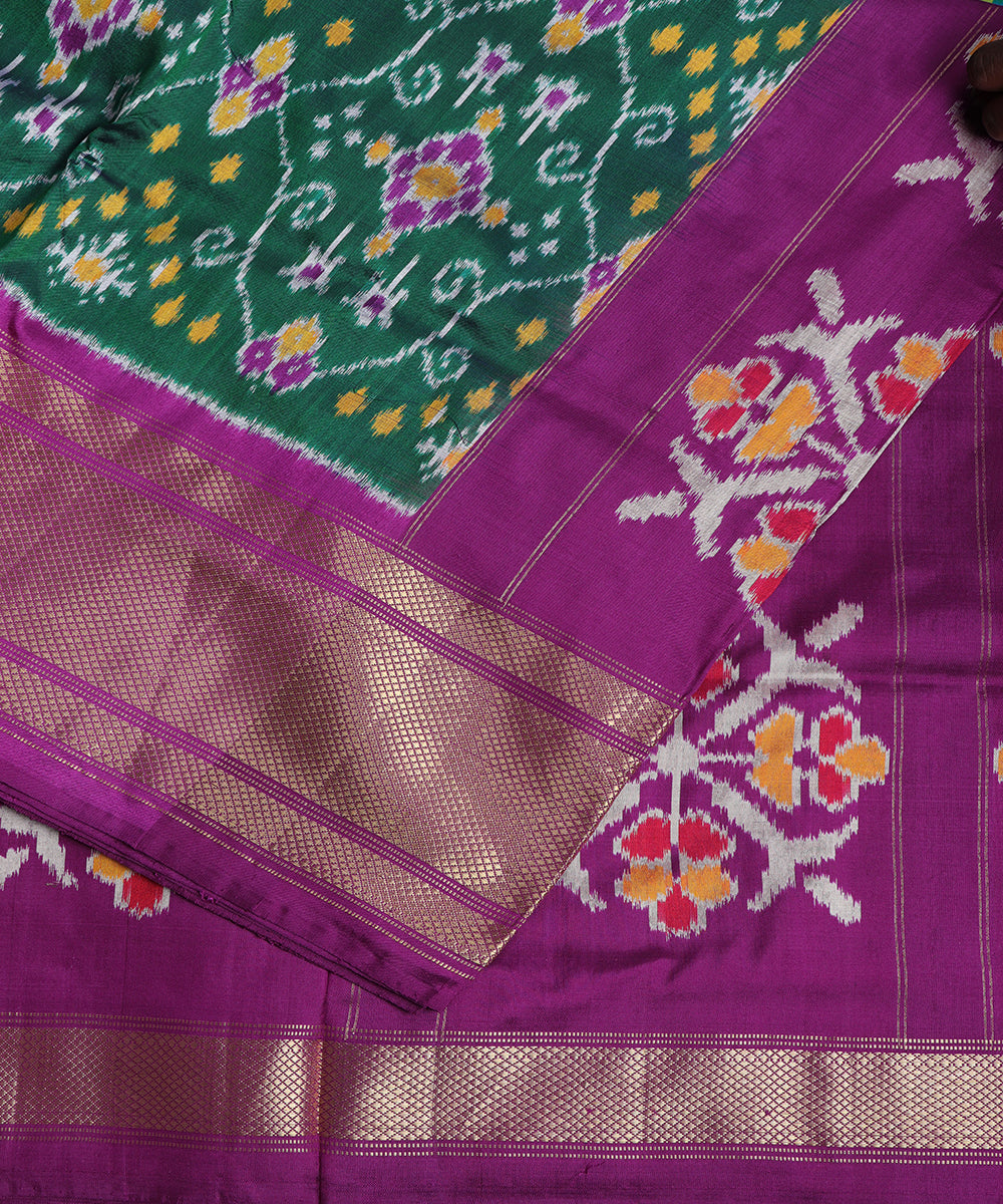 Sacramento green color handloom rajkot silk saree