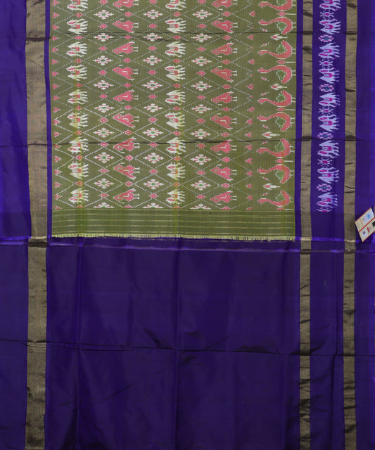 Moss green shade handloom rajkot silk saree