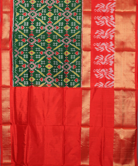 Sacramento green color handloom rajkot silk saree